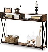 LIFEZEAL Konsolentisch Marmoroptik - Eleganter Beistelltisch Mit Goldrahmen