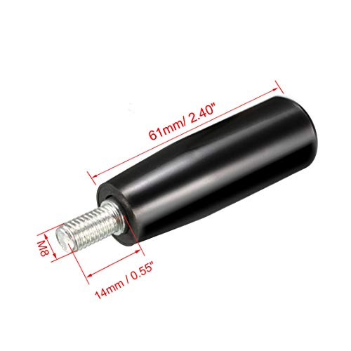 Image of uxcell Revolving Handwheel Machinery Black Handle M8 Male Threaded Stem for Milling Machine Lathe