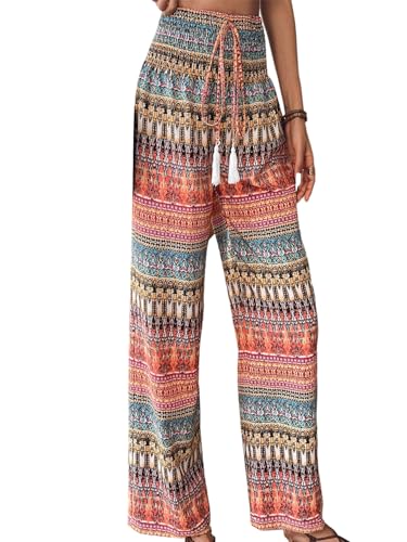 Pantalon palazzon avec taille élastique anti-compression chaleur - 4