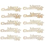 10 Stücke Frohe Weihnachten Schriftzug Holz Chips Namensschild Für Zuhause Weihnachten DIY Dekorationen