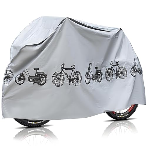 Fahrradabdeckung Wasserdicht, Verdickte Version Fahrrad Abdeckplane, 200x110cm Fahrradgarage Fahrrad Abdeckung für Mountain Bike/Road Bike/E-bike