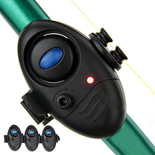 Felrelwel Fishing Bite Rod Alarm,Led Light Reminder Fishing Rod Bells,Adjustable Volume,Fishing Poles Bite Alarms Suitable For Sea Rods,Cast Fishing Rod,Carp Rod,Catfish Rod And Bite ​Alarms Combo #TOP14
