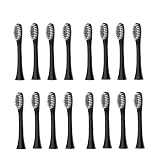 MUYIHUI Testine di ricambio for spazzolino for elettrico XQMQ X-3 X-2 con setole morbide(16pcs BLACK)