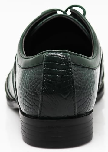 Image of ODN Men's Alligator Crocodile Print Oxfords Fashion Lace Up Dress Shoes