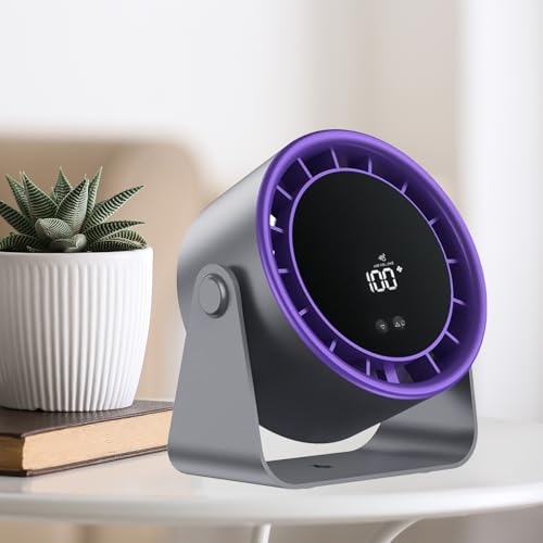 Générique Fan USB, fans de bureau Petits silencieux | Ventilateur à 5 vitesses pour la chambre | Ventilateur rechargeable pour chambre de camping de camping cuisine extérieur bureau – Image 4