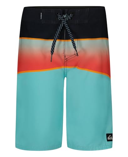 Quiksilver Boys' Boardshorts with UPF 50+ Sun Protection, Quick Dry Swim Shorts, Aqua Everyday Panel, 27/14