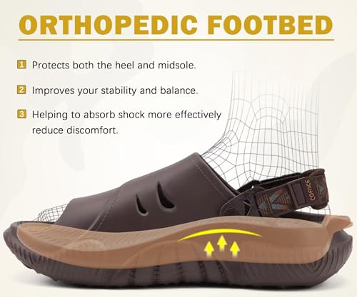Image of COFACE Mens Orthotic Clogs Orthopedic Mules for Men Recovery Sandals Man Plantar Fasciitis Summer Casual Size 7-15
