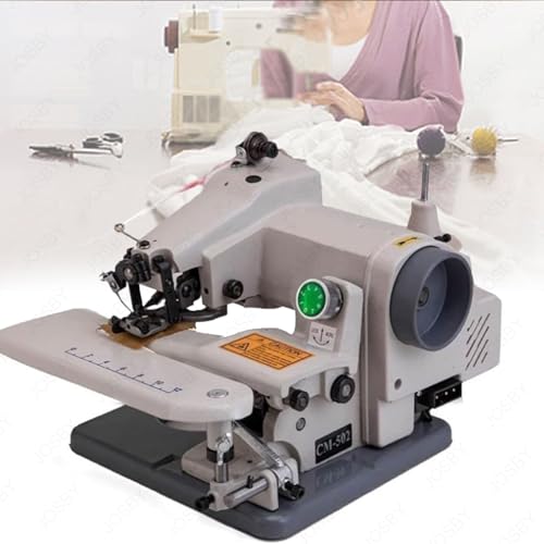 Máquina para hacer dobladillos con puntada ciega, máquina de coser semiautomática de escritorio de 180 W, paso de aguja de 3 a 8 mm, con controlador de pie de velocidad variable, para procesar puños