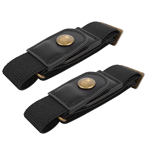 Lusofie 2 Pack No Buckle Invisible Belt for Men & Women - Inside Waistband Elastic Belt for Jeans, Pants, Shorts