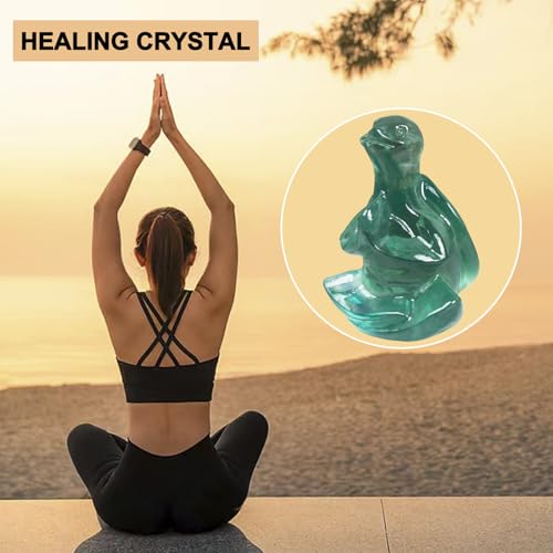 Escultura Tortuga de Cristal de Fluorita para Meditación miniatura 6