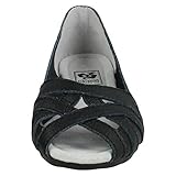 Down To Earth Ladies Peep Toe Casual Shoes F00328 - Black Leather - UK Size 6 - EU Size 39 - US Size 8 - Image 4