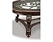 Signature Design by Ashley Norcastle Vintage Oval Coffee Table with Beveled Glass Top & Scrollwork Legs, Dark Brown