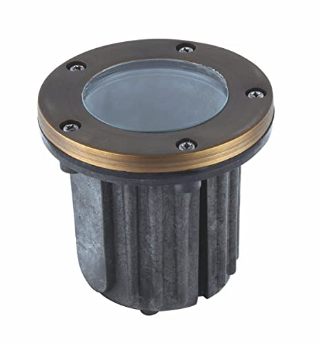 Elitco Lighting W121 Landscape-spotlights Well D5 H5.5 Antique BRASSCLEAR GLASSMR16 Halogen 35W/LED GU5.3(Light Source NOT Included)