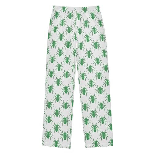 Pajama Pants Green Spiders PJ Bottoms Sleepwear Lounge Sleep Pant with Pockets