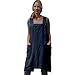 Sunenjoy Femmes Coton Lin Travail Tablier Carré Robe Croisé Costume Décontracté Lâche Tunique Vêtements Adulte Robe Ajustable Chef Compatible Cuisine Jardin Poterie Artisanat Atelier Garage