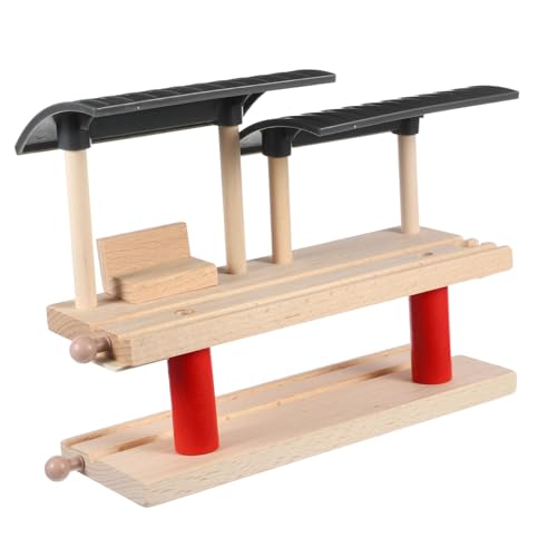 Quai de gare en bois double-deck beige SOIMISS pour circuit de train enfant