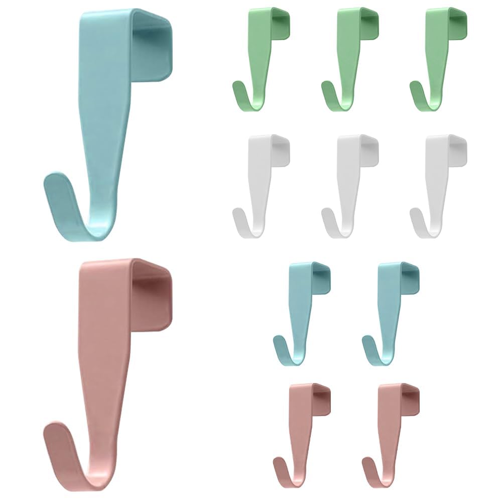 12 ganci colorati da appendere, ganci stabili per porte, non sono necessari fori, adatti per porte standard