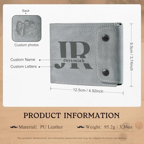 Father Day Gifts for Dad from Daughter, Personalized Photo Wallet for Men – Custom Name Leather Wallet for Dad, Husband, Grandpa, Birthday Gift for Him (Style 2)3