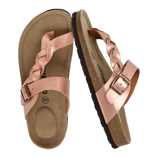 Image of CUSHIONAIRE Women's Libby Cork footbed Sandal with +Comfort and Wide Widths Available,