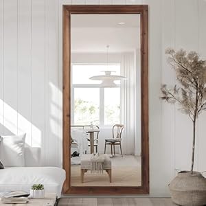 MELOMOIR Rustic Farmhouse Full Length Mirror, 71"x32" Large Floor Mirror Wood Frame, Free Standing Mirror Leaning Wall Mirror Full Length, Full Body Mirror for Bedroom Living Room Cloakroom, Wood MELOMOIR Rustic Farmhouse Full Length Mirror 71×32 Large Floor Mirror Wood Frame Free Standing Mirror Leaning Wall Mirror Full Length Full Body Mirror for Bedroom Living Room Cloakroom Wood