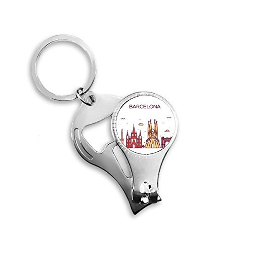 Porte-clés Barcelone coupe-ongles décapsuleur 3-en-1 en métal