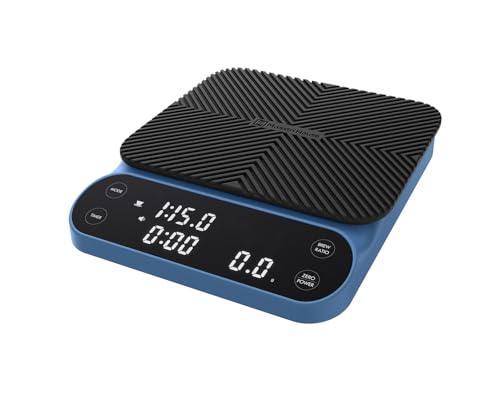 Maestri House Báscula de café S3 con temporizador, báscula digital recargable de 3 kg/0,1 g, 3 modos de preparación, relaciones ajustables y pantalla de caudal, grado barista para verter, espresso