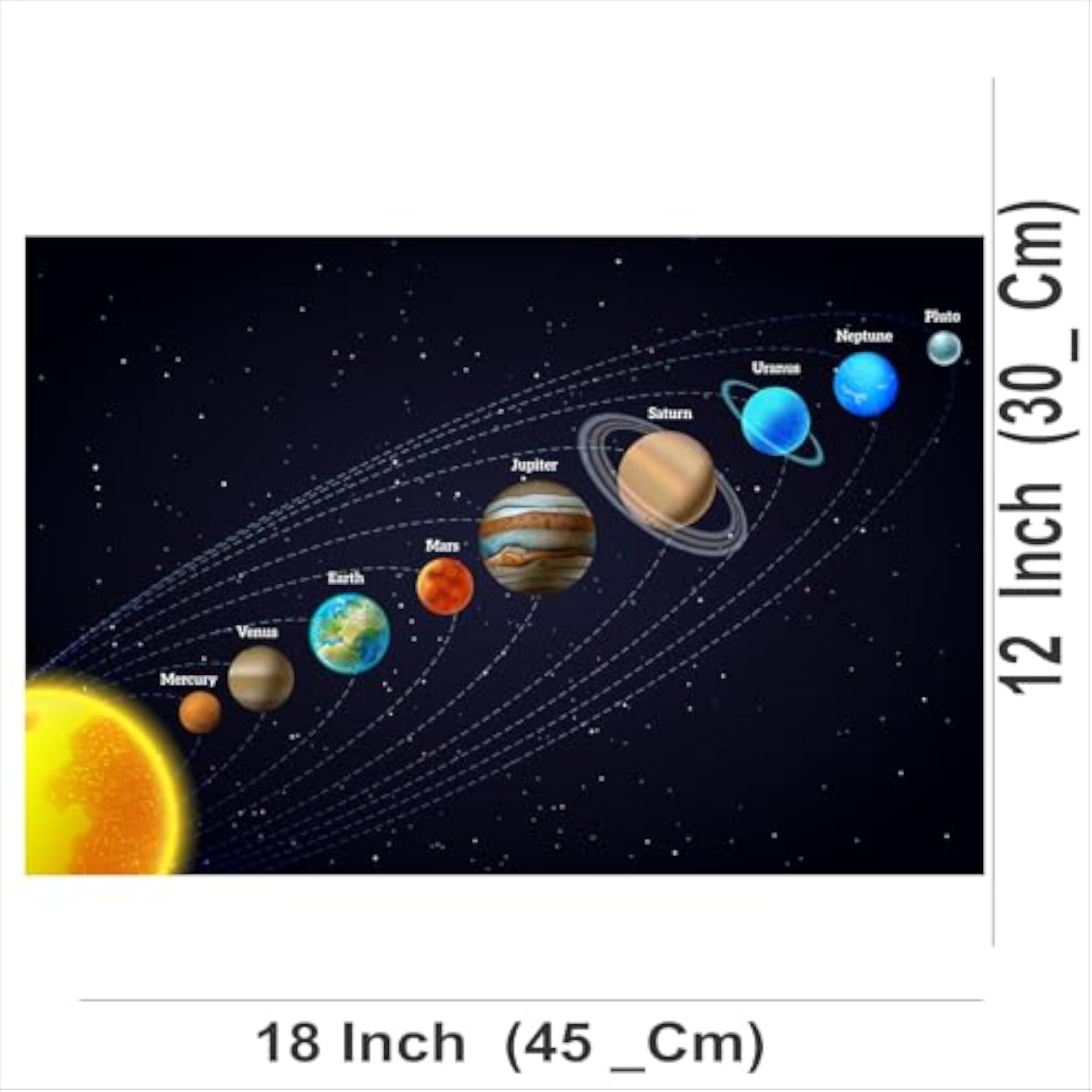 Solar System Wall, Self-Adhesive Vinyl Poster, Planets Chart
