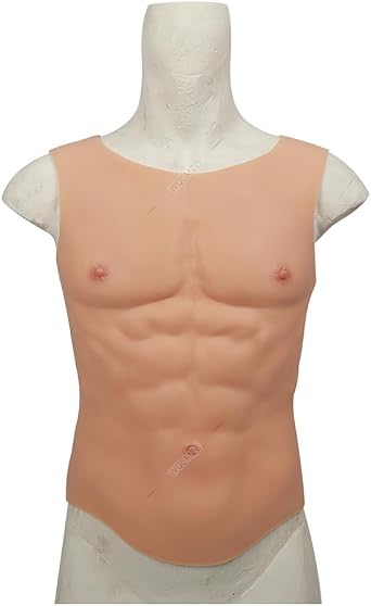 Silicone Muscle Suit for Men, Realistic Chest & Abs Torso Costume for Cosplay, Transgender, Crossdressing, Halloween