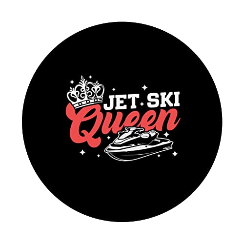Jet Ski Queen Watersports Ocean Jetboat Jetskiing PopSockets Swappable PopGrip, Black - Image 3