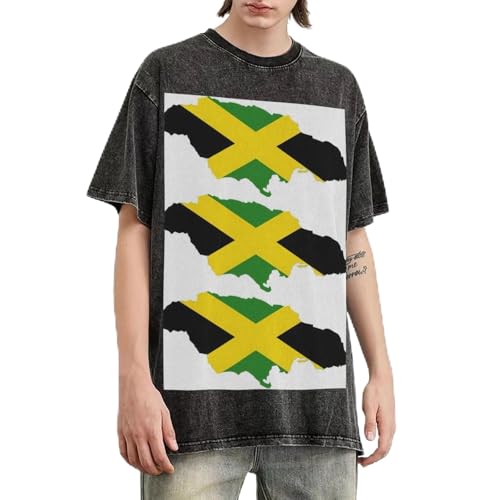 T-shirt Jamaïque en coton délavé premium coupe vintage pour homme