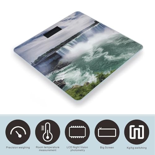 Báscula digital de vidrio templado Niagara Falls con pantalla LCD miniatura 3