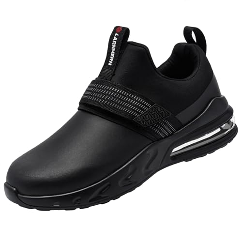 LARNMERN Zapatos Cocina Hombre Slip-On Zapatillas Antideslizante Hostelería Impermeable Chef Calzado de Trabajo sin Puntera 43.5 EU