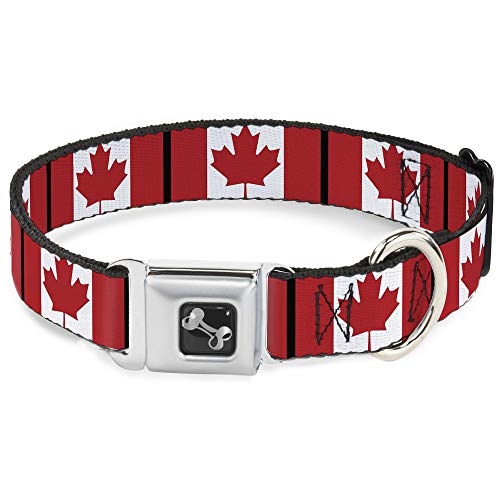 canada belt buckle - Buckle-Down Seatbelt Buckle Dog Collar - Canada Flags - 1