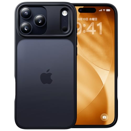 【米軍MIL規格・指紋防止】CASEKOO iPhone 17 Pro Max 用 ケース 耐衝撃 滑り止め 指紋防止 米軍MIL規格 マット仕上げ ストラップホール付き カバー ワイヤレス充電対応 アイフォン 17 プロマックス 用 6.9 インチ(マットブラック)のサムネイル