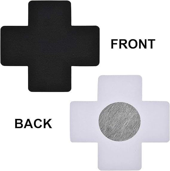Disposable X, Plus Sign, Cross Adhesive Satin Nipple Cover Pasties Stickers 10 Pairs Black2