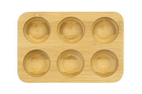Support œuf Pebbly bambou blanc 17x12x3cm conservation frigo