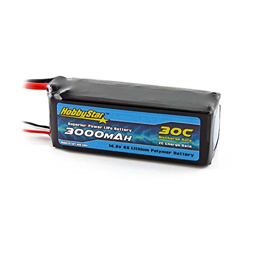 HobbyStar 3000mAh 14.8V, 4S 30C LiPo Battery, XT60 Plug
