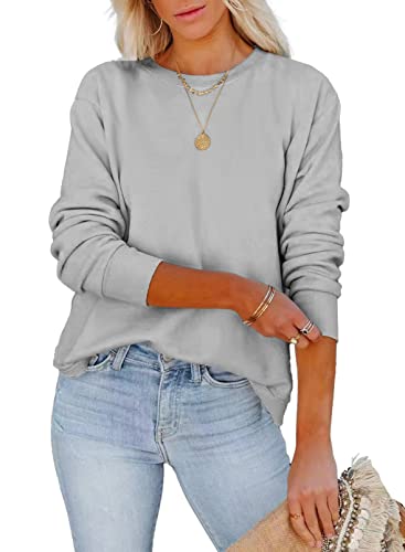 Women's Casual Long Sleeve Crewneck Sweatshirt Loose Flowy Lightweight Pullover Sweatshirts Tops2