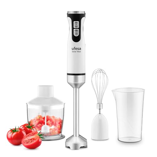Ufesa Solar Max Batidora de Mano, Potencia 1200W, 12 Velocidades + TURBO, 4 Cuchillas de Acero...