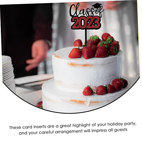 PRETYZOOM 5 Pçs Cupcake 2023 Arranjos De Formatura Mini Bolo Mini Cartola Enfeite De Coquetel Decora