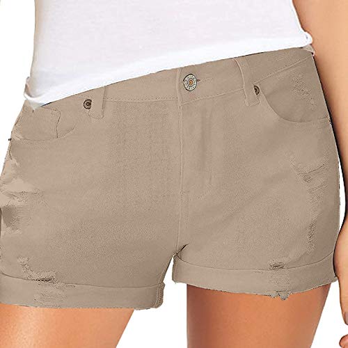 Short Women Jeans 2022 Women Summer Casual Distressed Denim Shorts High Waist Zipper Hot Pant Retro Straight Jean Shorts Khaki Jeans For Women #TOP3
