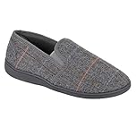 Zedzzz Kenny MS404 Men's Classic Comfort Casual Slip On Herringbone Slippers (Grey, UK Footwear Size System, Adult, Men, Numeric, Medium, 14)