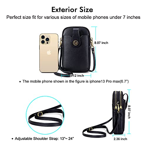 Peacocktion Small Crossbody Bags for Women, Leather RFID Cell Phone Purse, Trendy Travel Crossbody Purses with Zipper4