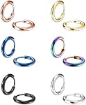 925 Surgical Stainless Steel Huggie Hoop Earrings Small Hypoallergenic Cartilage Helix Lobes Sleeper Hoop Earrings Set Minimalist Piercings Jewelry for Women Men Gifts