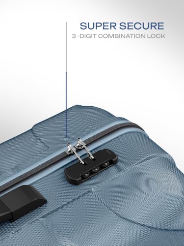 Image of Safari Voro Set of 3 Trolley Bag Hard Case Polypropylene, 8 Spinner Wheels, 360 Degree Wheeling Carry on Luggage, Travel Bag, Suitcase for Travel, Trolley Bags for Travel, Ink Blue