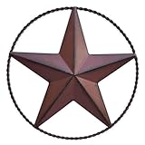 JoyEvy 6.5' Red Metal Barn Star Wall Décor - Wall Art for Farmhouse, Western, Rustic Homes - Outside or Inside of House Decorations