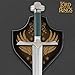 United Cutlery The Sword of Faramir | Lord of the Rings Licensed Replica | Antique Steel Finish | Wall Display Plaque | LOTR Merchandise Certificate of Authenticity | Full Size Movie Prop Collectible