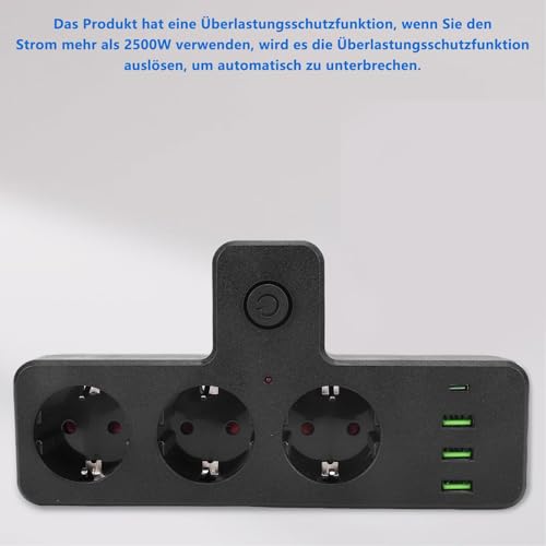 Extension de prise multiprise multifonctionnelle USB C pour bureau