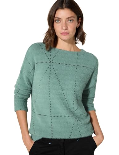 T-Shirt Jacquard Cecil Big Featheryarn Femme Manche Courte Top Casual Tendance