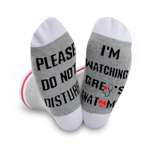 JTOUK Funny TV Show Inspired Socks Please Do Not Disturb Im Watching Greys Show Gift for Fans